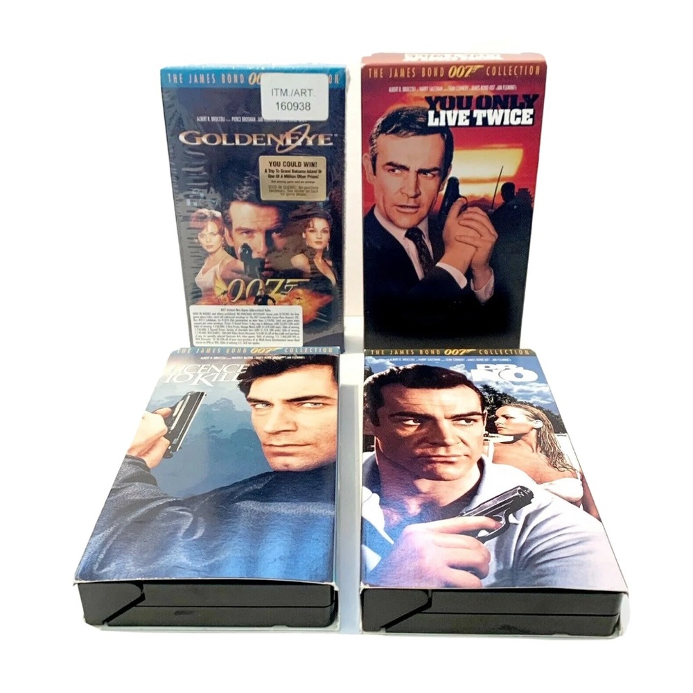James Bond 007 VHS Tape Films Movies GoldenEye Dr No Licence to Kill Live Once